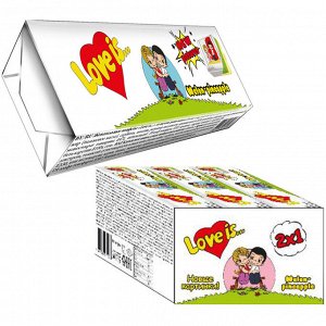 * Жевательные конфеты «Love is» со вкусом Дыни и ананаса.

В блоке 12 упаковок, в каждой из них по 5 конфет, которые обернуты в картинки с любовными посланиями.