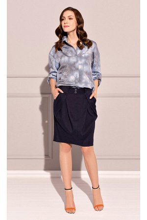 1кк Блузка ZAPS SELECT Sel115002 Цвет 025   Элегантная блузка из шёлкового материала-батик с эффектом sparengo-jeans.  Модные рукава с регулировкой длины.  Асимметрия - блузка слегка длиннее сзади.
Мо