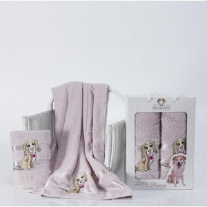 Набор полотенец TWO DOLPHINS символ года LITTLE PUPPY светло - розовый (ТМЕ938701)