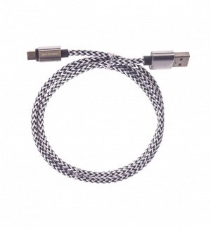 MicroUSB Кабель Solomon NYLON с метал. оболочкой коннекторов (1м)
