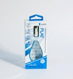 Кабель Solomon Micro Usb (22,5см, плоский, голубой)