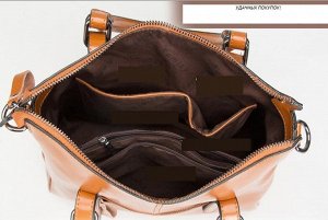 сумка женская большая объёмная с боковым карманом с ремешком через плечо с застёжкой молнией цвет КОРИЧНЕВЫЙ