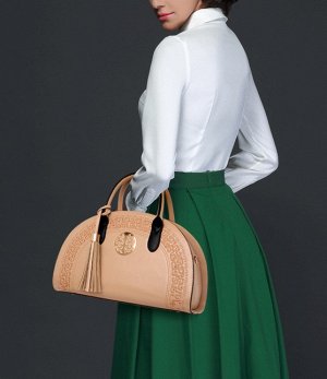 сумка женская полукруглая с вышивкой в китайском национальном стиле с кисточкой с ремешком через плечо с застёжкой молнией цвет