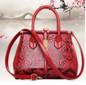 сумка женская с узором в китайском национальном стиле с ремешком через плечо с застёжкой молнией+ремешёк с блокировкой цвет КРАС