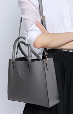 сумка женская большая прямоугольная с ремешком через плечо с застёжкой молнией цвет СЕРЫЙ