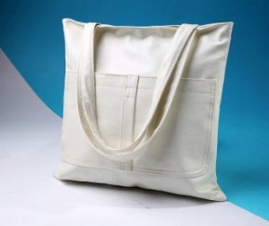 сумка большая с карманами прямоугольная с длинными ручками через плечо цвет БЕЛЫЙ