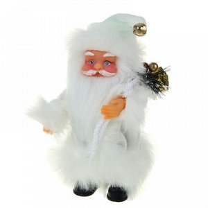 Дед Мороз, в пушистой шубе, с подарком, музыкальный