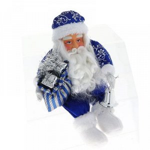 Дед Мороз, сидит, синяя шуба