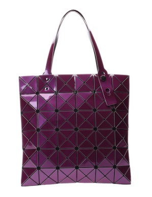 сумка женская лаковая геометрическая крупные детали с ручками через плечо с застёжкой молнией цвет ФИОЛЕТОВЫЙ