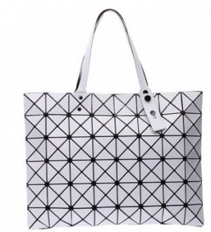 сумка женская прямоугольная матовая геометрическая с ручками через плечо с застёжкой молнией цвет БЕЛЫЙ