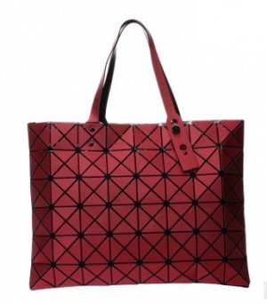 сумка женская прямоугольная матовая геометрическая с ручками через плечо с застёжкой молнией цвет КРАСНЫЙ