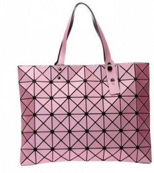 сумка женская прямоугольная матовая геометрическая с ручками через плечо с застёжкой молнией цвет РОЗОВЫЙ