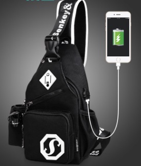 Рюкзак Рюкзак спортивный светящийся водонепроницаемый ударопрочный +USB с застёжкой молнией цвет ЧЁРНЫЙ, материал верха полиэстер. Размер(длина см*ширина см*высота см): 18см*9см*33см