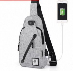 Рюкзак Рюкзак спортивный водонепроницаемый с застёжкой молнией+USB цвет СВЕТЛО-СЕРЫЙ, материал верха полиэстер. Размер(длина см*ширина см*высота см): 16см*5см*33см