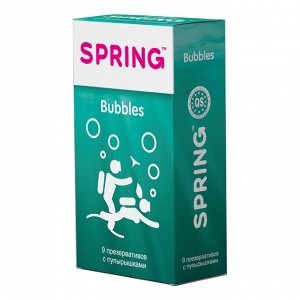 Презервативы Spring Bubbles с пупырышками 1 блок (6 уп по 9 шт)