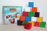 Кубики деревянные цветные, ассорти цветов, 16 шт