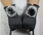 Женские перчатки на меху для сенсорных телефонов
