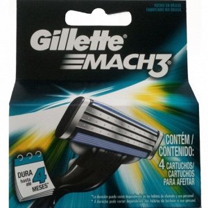 Gillette сменные кассеты Mach3, 4шт