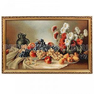Картина 59х35см гобелен "Натюрморт с виноградом" , евро, дер