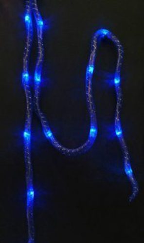 Ди165 NS97773--Гирлянда эл. светодиодная с тканевой оплеткой, 40LED, синего свечения, кор