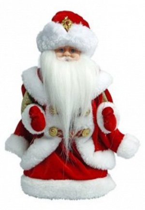 Ди139 972607--Дед Мороз в красном 30 см, мех. муз. песня "В лесу родилась елочка" кор