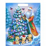 Пакет полиэтиленовый &quot;Дед и мишки&quot; 40*31 см,
