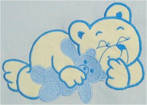 189367--КПБ "Мишка" голубой (3 предмета)