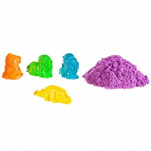 Набор игровой Вondibon "Марсианский песок", 500г фиолетовый, 4 формочки 3D из двух частей.