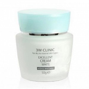 3W Clinic Excellent Cream White Отбеливающий крем для лица с эффектом отбеливания, 50гр
