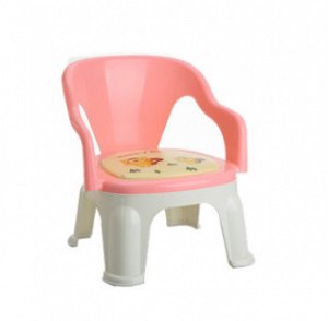 стул детский пластиковый розовый/белый