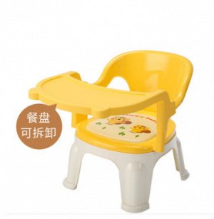 стул детский пластиковый со столешницей оранжевый/белый