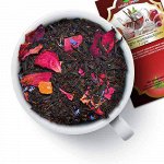 Чай черный &quot;Искры шампанского&quot;(1 сорт)  Черный среднелистовой чай с лепестками роз, василька, кубиками ананаса и сладким аромато