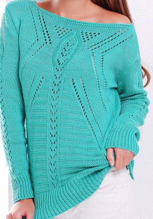 Свитер Вязаный женский свитер.Размер универсальный 44-50.Однотонный женский свитер, выполнен из комфортного материала приятного на ощупь. Красивые элементы вязки придают изящность обладательнице этого