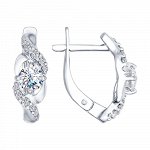 Серьги из серебра с фианитом