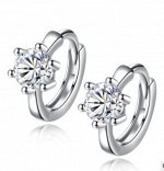 Серьги из стерлингового серебра украшенные искусственными камнями
