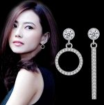Серьги из стерлингового серебра украшенные искусственными камнями