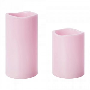 ГОДАФТОН Светодиодная формовая свеча, 2 шт., с батарейным питанием розовый