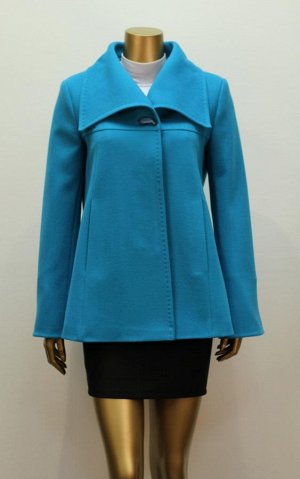 Отличное пальто модель Волан цвет бирюза