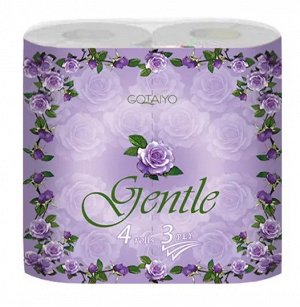 "Gentle" Трехслойная туалетная бумага  с ароматом «Европы» (Арт.: Y213GT) 4 рулона