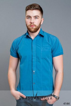 Мужская рубашка короткий рукав Даня голубой
