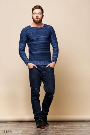 Мужской пуловер Мариан темно синий синий рябой