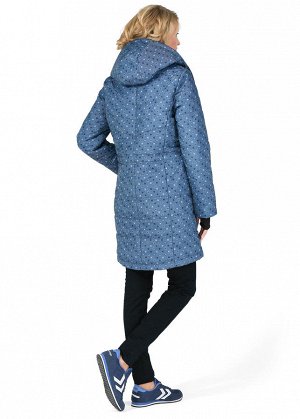 Куртка 3в1 зимняя "Мадейра" синий узор для беременности и слингоношения