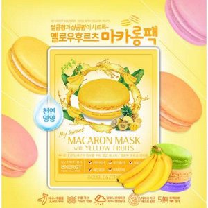 Double & Zero Маска-салфетка с экстрактами желтых фруктов Macaron Mask With Yellow Fruits
