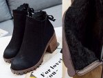 Ботинки Цвет: ЧЕРНЫЙ УТЕПЛЕННЫЙ
