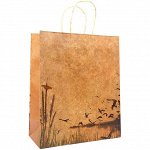 Пакет бумажный 27*33*12см, Veld-co &quot;К истокам&quot;, крафт натуральный с печатью