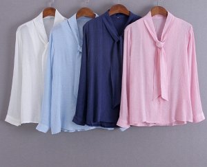 блузка Синяя блузка. Размер S - Ширина плеч: 34 см, ОГ 90 см, длина рукава: 50 см, длина: 56-59 см