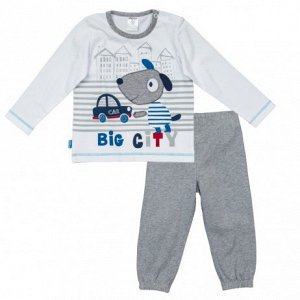 Серый комплект: футболка с длинным рукавом, брюки для мальчика