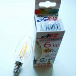 ЛАМПА СВЕТОДИОДНАЯ LED-C35-Premium СВЕЧА 6Вт 220-240В Е14 3000К 470Лм
