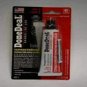 Герметик прокладка "DoneDeal" термост. силиконовый, Красный   42.5гр.  (1/12)