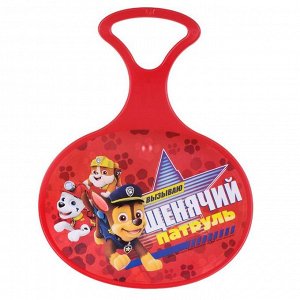 Ледянка  "Вызываю Щенячий патруль", Paw Patrol, 310 х 410 х 4 мм, цвет красный